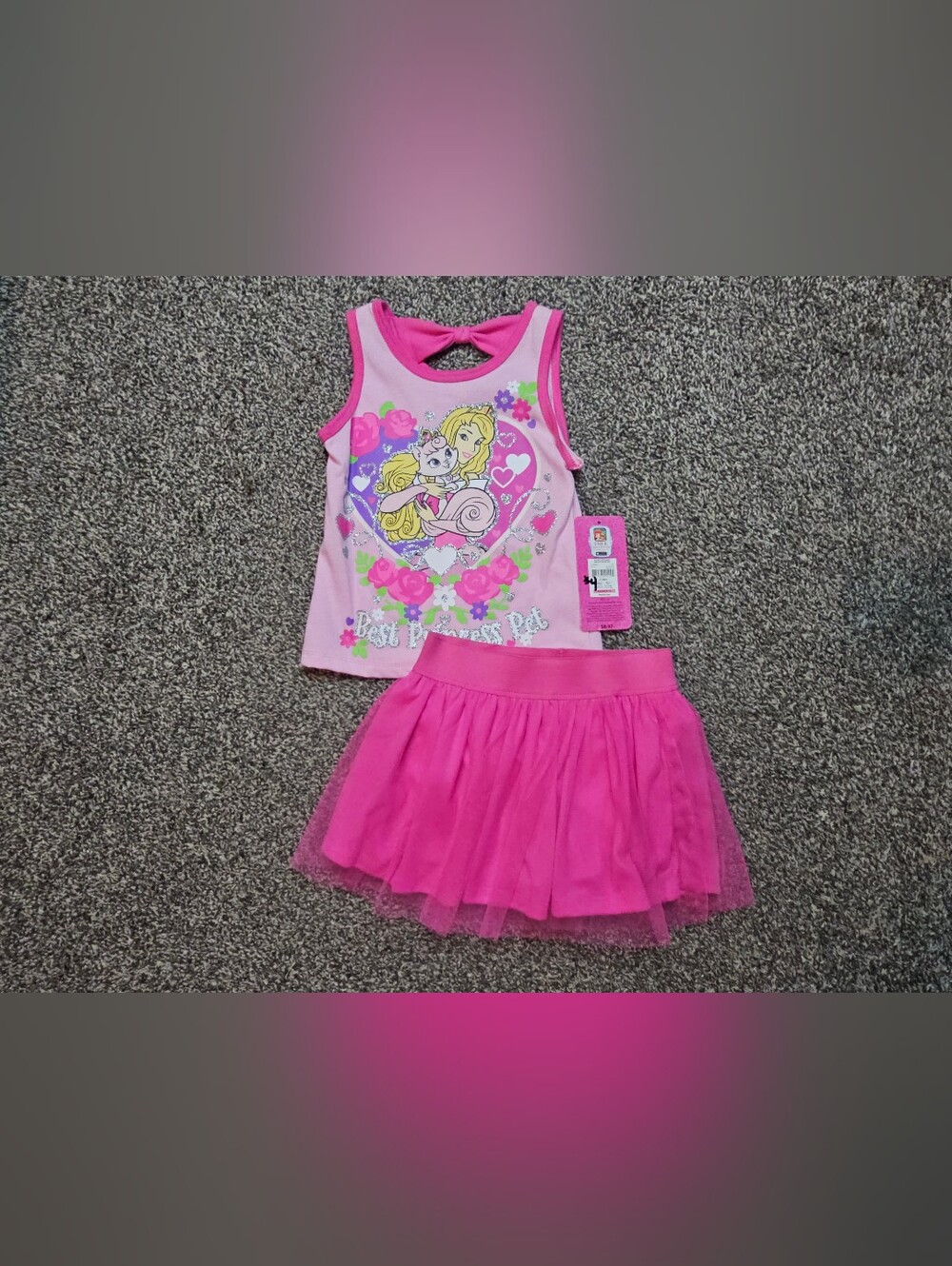 Y2k Princess Aurora Tank Top and Tutu Skirt Set sz 3T